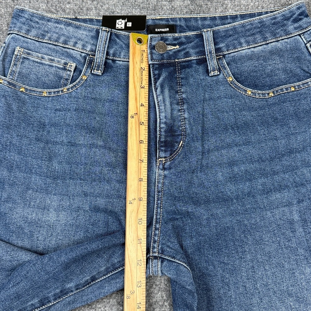 Express Embellished Jean Womens Size 10 Straight Leg Studded Medium Wash NWT - Picture 10 of 14